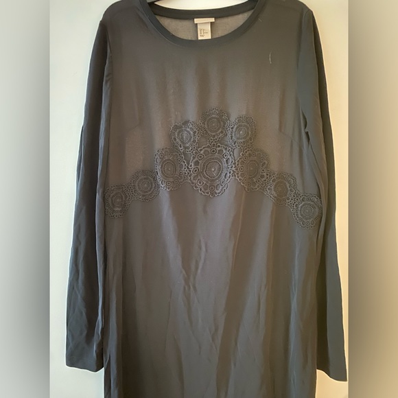 H&M Long Semi-Sheer Embroidered Dress - Picture 5 of 12